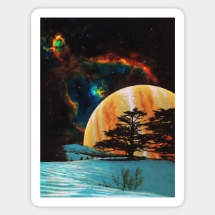 Celestial Sky - Space Collage, Retro Futurism, Sci-Fi Sticker